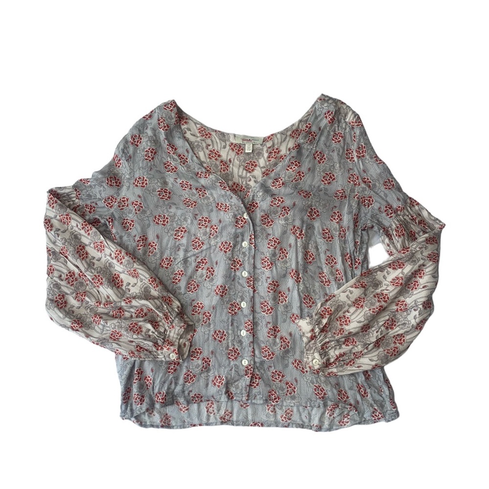 lucky brand floral button up blouse